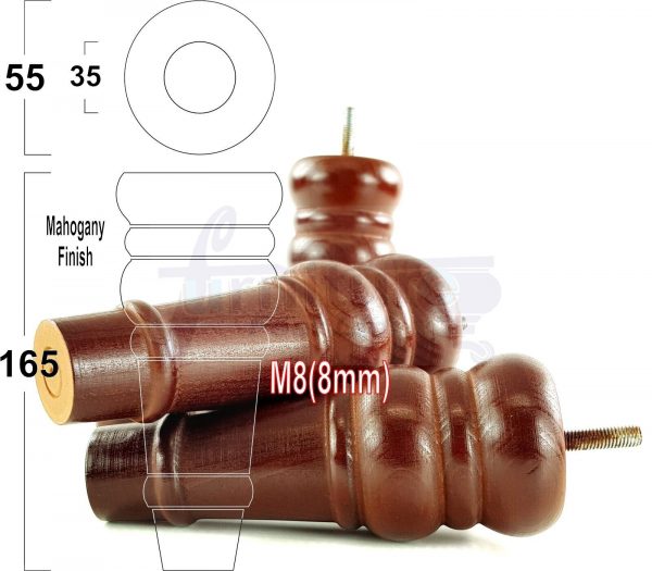 4 Round Wooden Chair Legs 170mm High Replacement Furniture Feet Sofa Cabinets M8 - Image 23