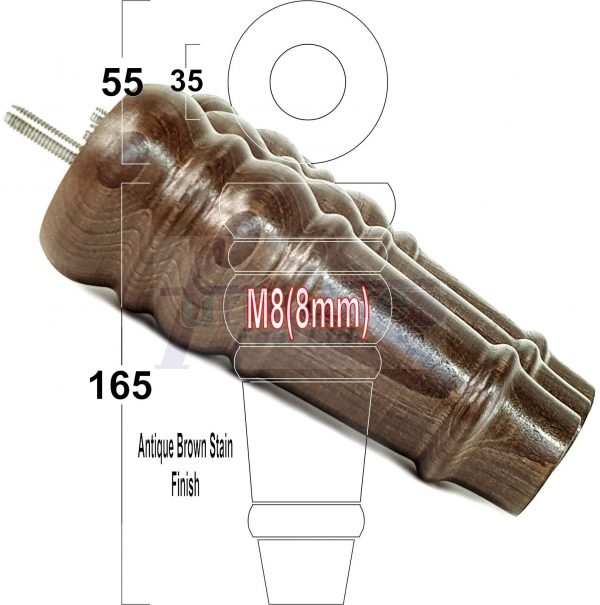 4 Round Wooden Chair Legs 170mm High Replacement Furniture Feet Sofa Cabinets M8 - Image 15