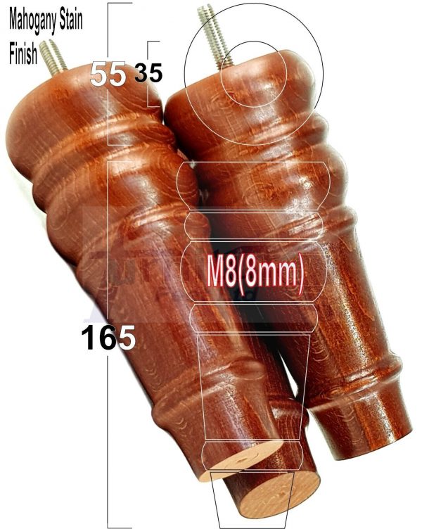 4 Round Wooden Chair Legs 170mm High Replacement Furniture Feet Sofa Cabinets M8 - Image 38