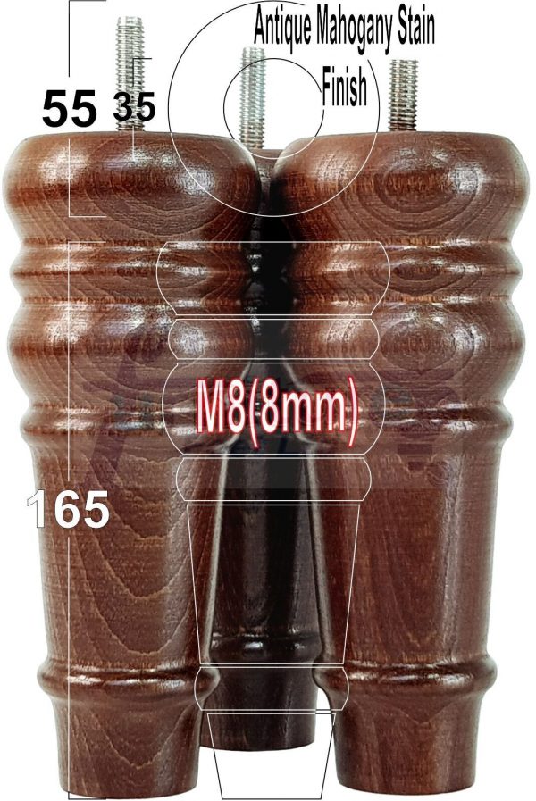 4 Round Wooden Chair Legs 170mm High Replacement Furniture Feet Sofa Cabinets M8 - Image 32