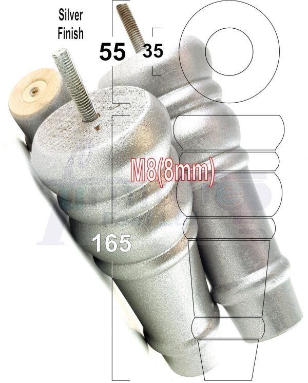4 Round Wooden Chair Legs 170mm High Replacement Furniture Feet Sofa Cabinets M8 - Image 42