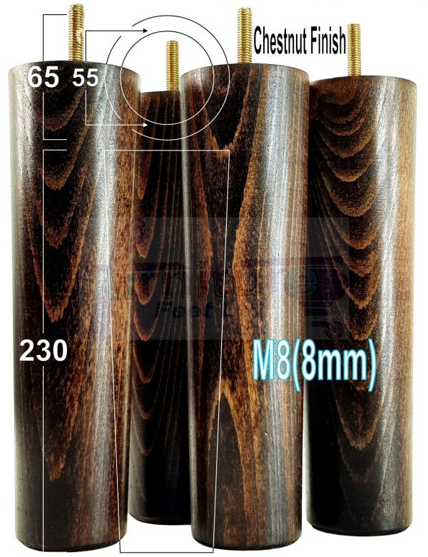 4 Round Wooden Chair Legs 230mm High Replacement Furniture Feet Sofa Cabinets M8 - Image 31