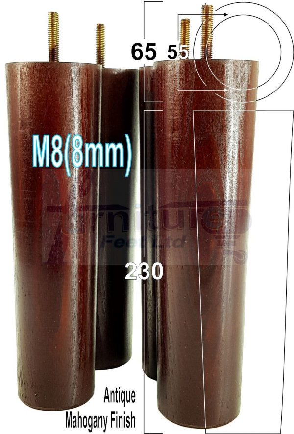 4 Round Wooden Chair Legs 230mm High Replacement Furniture Feet Sofa Cabinets M8 - Image 21