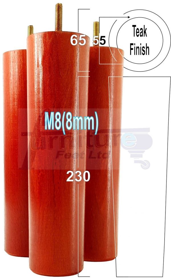 4 Round Wooden Chair Legs 230mm High Replacement Furniture Feet Sofa Cabinets M8 - Image 36