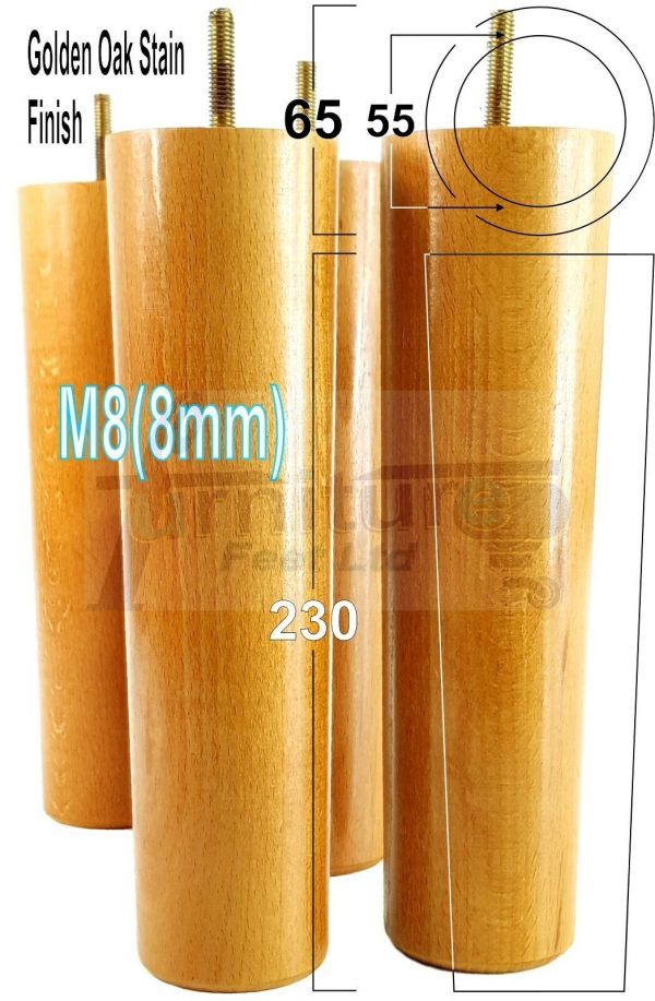 4 Round Wooden Chair Legs 230mm High Replacement Furniture Feet Sofa Cabinets M8 - Image 33