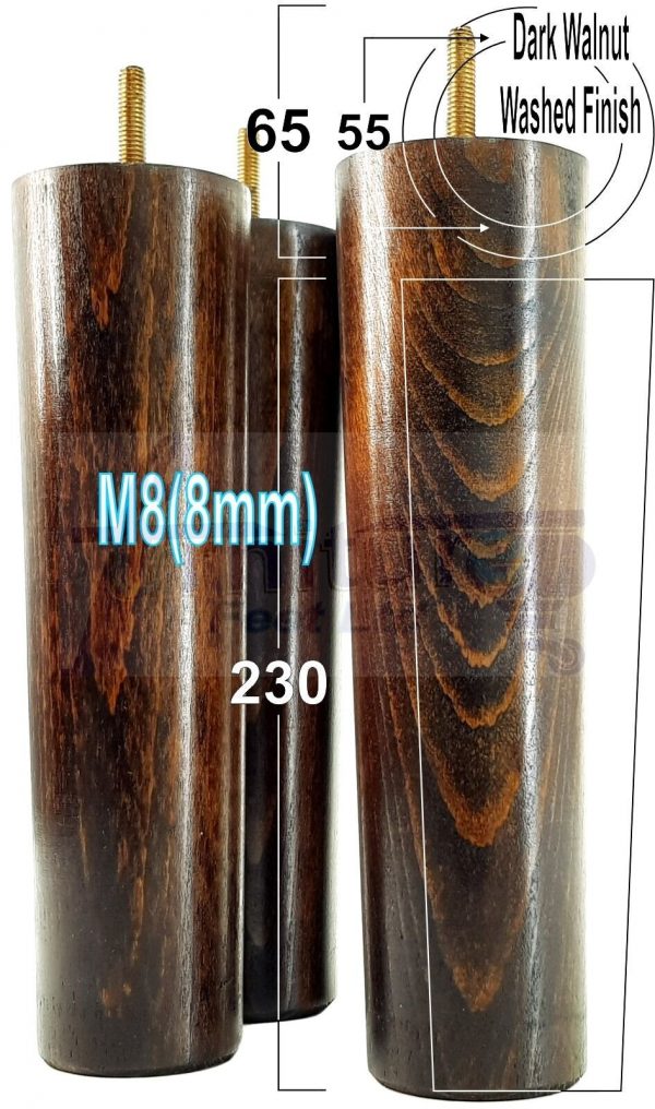 4 Round Wooden Chair Legs 230mm High Replacement Furniture Feet Sofa Cabinets M8 - Image 16