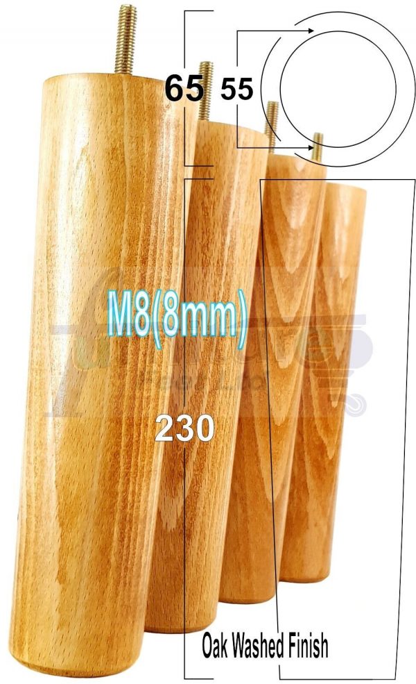 4 Round Wooden Chair Legs 230mm High Replacement Furniture Feet Sofa Cabinets M8 - Image 25