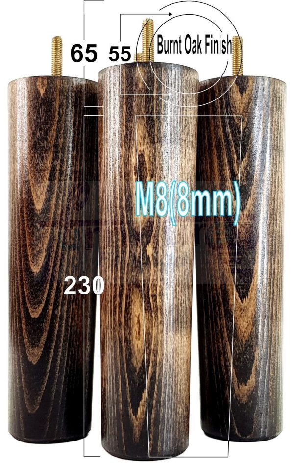 4 Round Wooden Chair Legs 230mm High Replacement Furniture Feet Sofa Cabinets M8 - Image 30