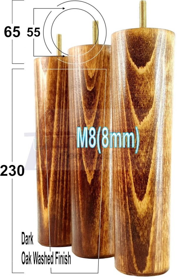 4 Round Wooden Chair Legs 230mm High Replacement Furniture Feet Sofa Cabinets M8 - Image 32