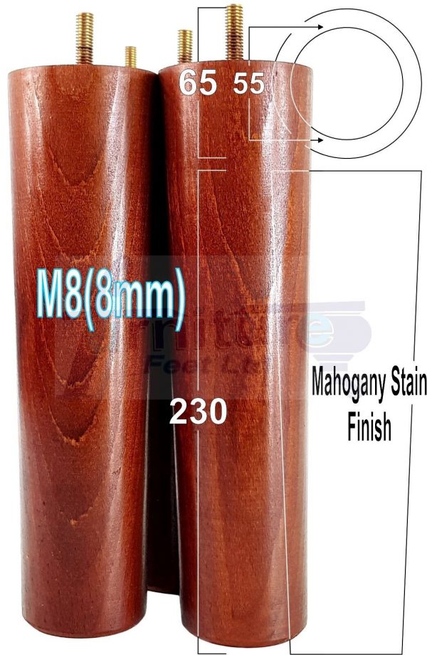 4 Round Wooden Chair Legs 230mm High Replacement Furniture Feet Sofa Cabinets M8 - Image 34