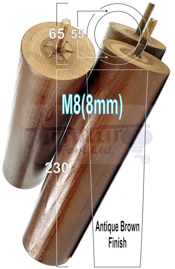 4 Round Wooden Chair Legs 230mm High Replacement Furniture Feet Sofa Cabinets M8 - Image 10