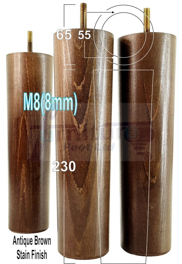 4 Round Wooden Chair Legs 230mm High Replacement Furniture Feet Sofa Cabinets M8 - Image 11