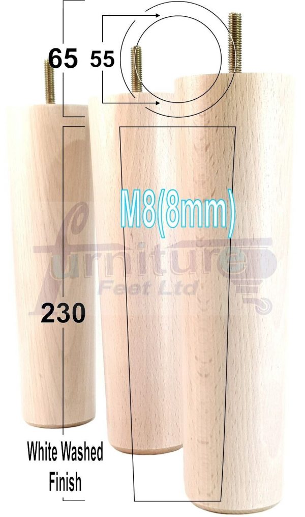 4 Round Wooden Chair Legs 230mm High Replacement Furniture Feet Sofa Cabinets M8 - Image 37