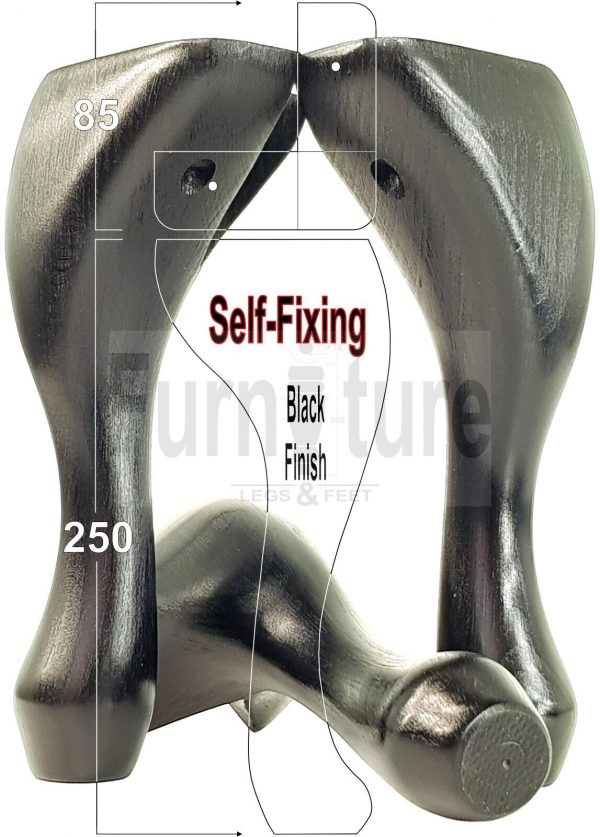 4 Wooden Traditional Queen Anne Furniture Legs 250mm Sofa Chair Beds (Self-Fix) - Image 16