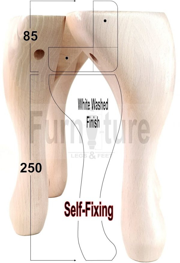 4 Wooden Traditional Queen Anne Furniture Legs 250mm Sofa Chair Beds (Self-Fix) - Image 38