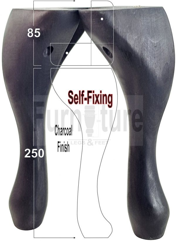 4 Wooden Traditional Queen Anne Furniture Legs 250mm Sofa Chair Beds (Self-Fix) - Image 41