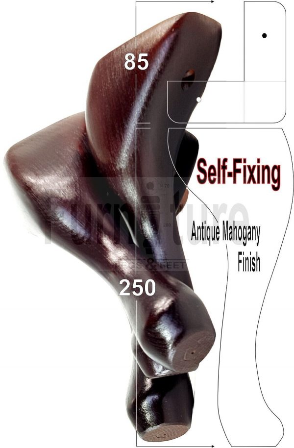 4 Wooden Traditional Queen Anne Furniture Legs 250mm Sofa Chair Beds (Self-Fix) - Image 39