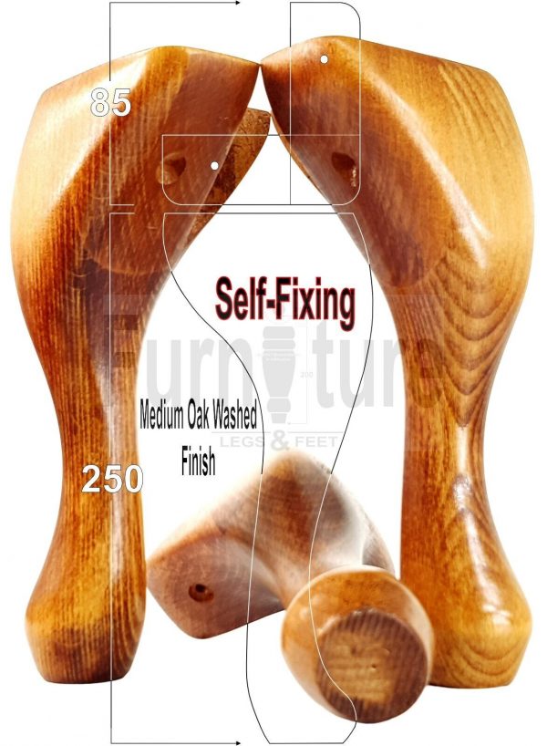4 Wooden Traditional Queen Anne Furniture Legs 250mm Sofa Chair Beds (Self-Fix) - Image 23