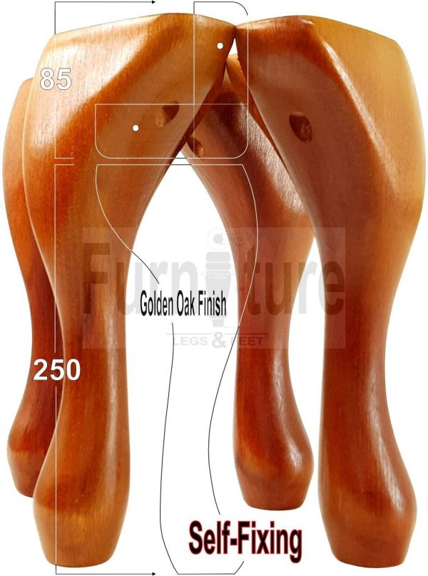 4 Wooden Traditional Queen Anne Furniture Legs 250mm Sofa Chair Beds (Self-Fix) - Image 21