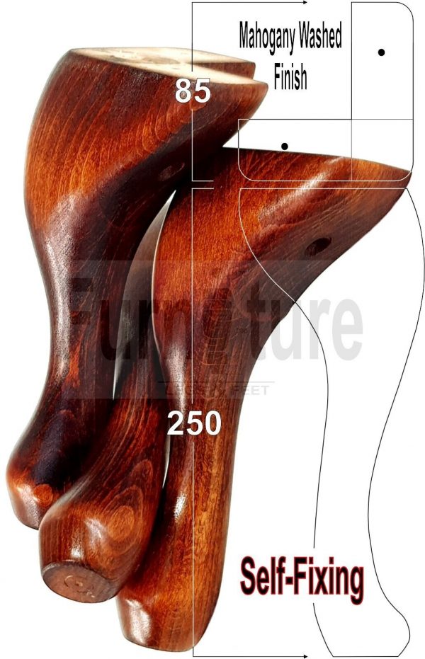 4 Wooden Traditional Queen Anne Furniture Legs 250mm Sofa Chair Beds (Self-Fix) - Image 36