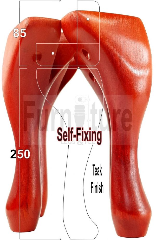 4 Wooden Traditional Queen Anne Furniture Legs 250mm Sofa Chair Beds (Self-Fix) - Image 30