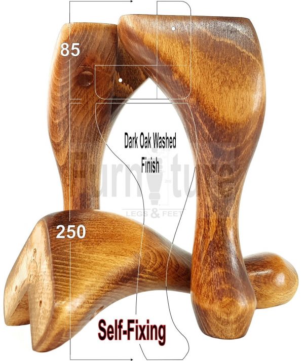 4 Wooden Traditional Queen Anne Furniture Legs 250mm Sofa Chair Beds (Self-Fix) - Image 19