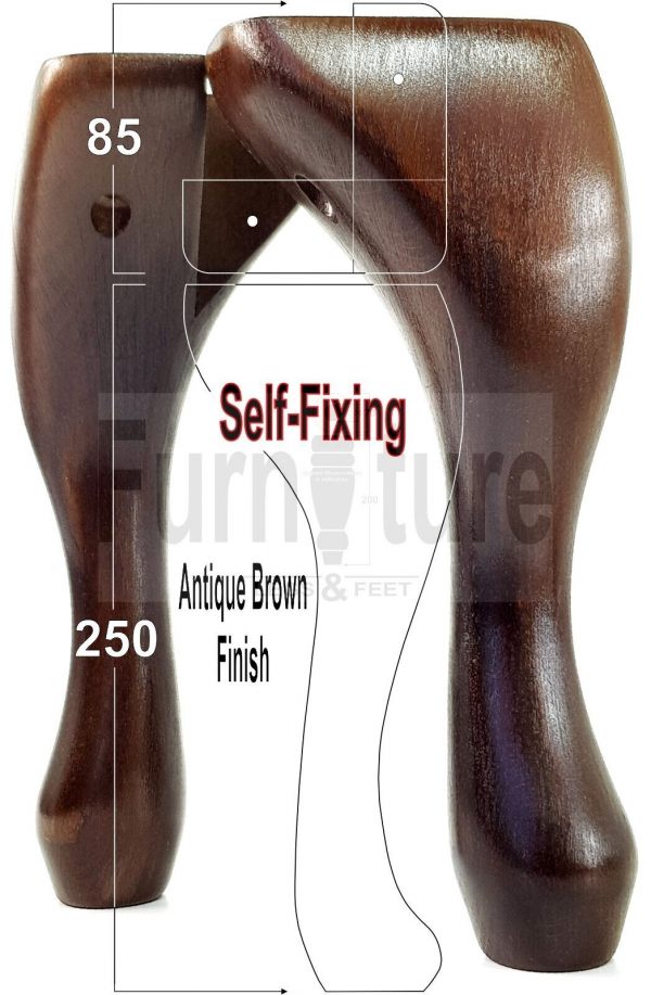 4 Wooden Traditional Queen Anne Furniture Legs 250mm Sofa Chair Beds (Self-Fix) - Image 14