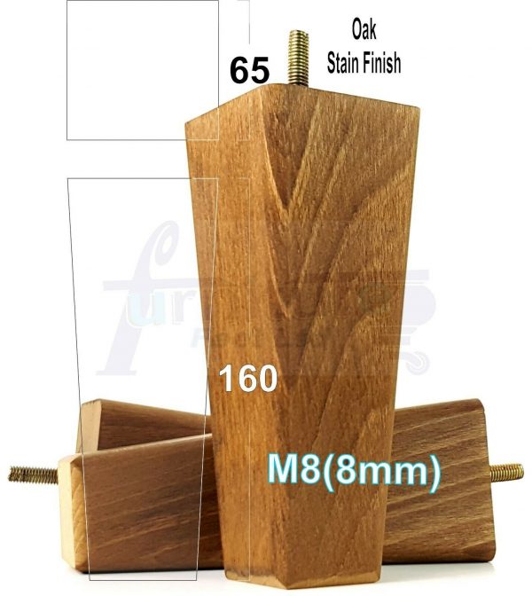 4x BLOCK WOODEN SOFA LEGS 160mm High CHAIR REPLACEMENT FURNITURE FEET M8(8mm) - Image 8