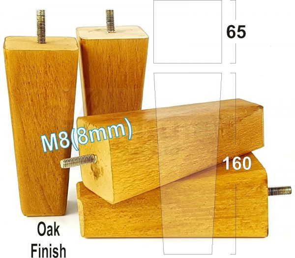 4x BLOCK WOODEN SOFA LEGS 160mm High CHAIR REPLACEMENT FURNITURE FEET M8(8mm) - Image 15