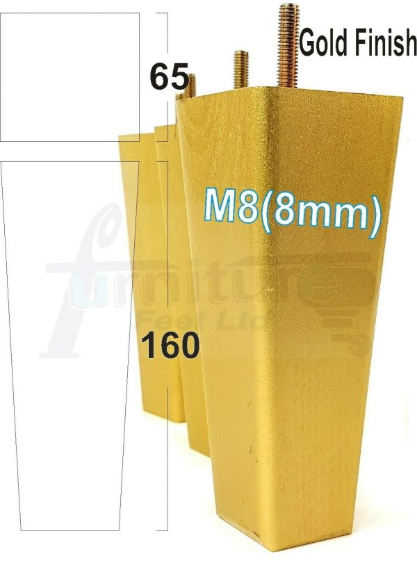 4x BLOCK WOODEN SOFA LEGS 160mm High CHAIR REPLACEMENT FURNITURE FEET M8(8mm) - Image 21