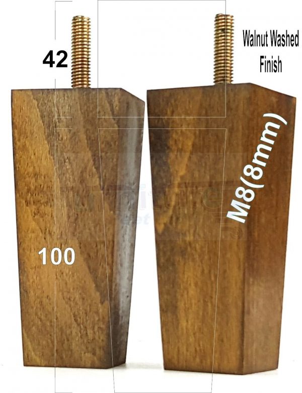 4x REPLACEMENT BLOCK WOOD SETTEE LEGS 100mm High SOFA FURNITURE FEET M8(8mm) - Image 18