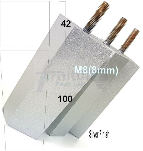 4x REPLACEMENT BLOCK WOOD SETTEE LEGS 100mm High SOFA FURNITURE FEET M8(8mm) - Image 28
