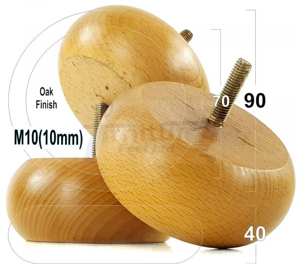 4x REPLACEMENT WOOD FURNITURE SOFA LEGS M10(10mm) CHAIR - SETTEE FEET 40mm HIGH - Image 24