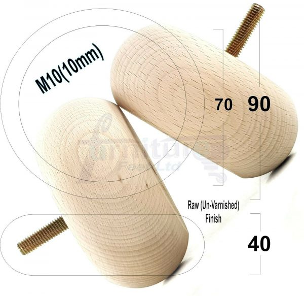 4x REPLACEMENT WOOD FURNITURE SOFA LEGS M10(10mm) CHAIR - SETTEE FEET 40mm HIGH - Image 28