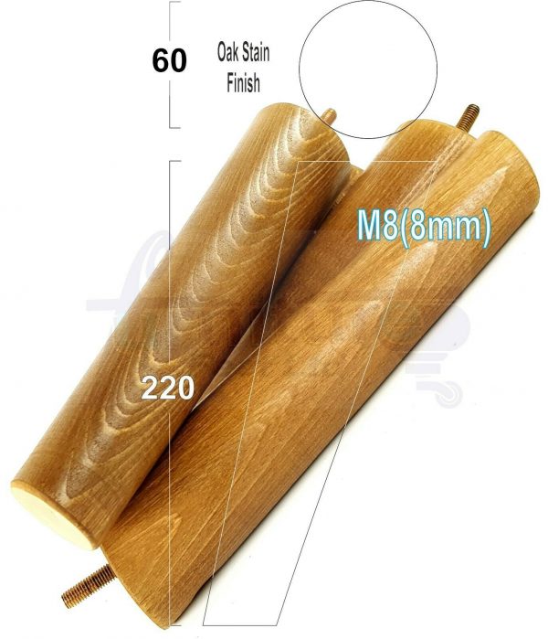 4x SOLID WOOD ANGLED SETTEE LEGS 220mm High FURNITURE REPLACEMENT FEET M8(8mm) - Image 19