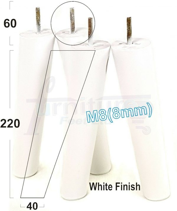 4x SOLID WOOD ANGLED SETTEE LEGS 220mm High FURNITURE REPLACEMENT FEET M8(8mm) - Image 32