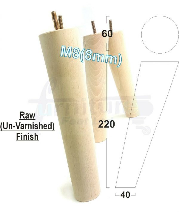 4x SOLID WOOD ANGLED SETTEE LEGS 220mm High FURNITURE REPLACEMENT FEET M8(8mm) - Image 27
