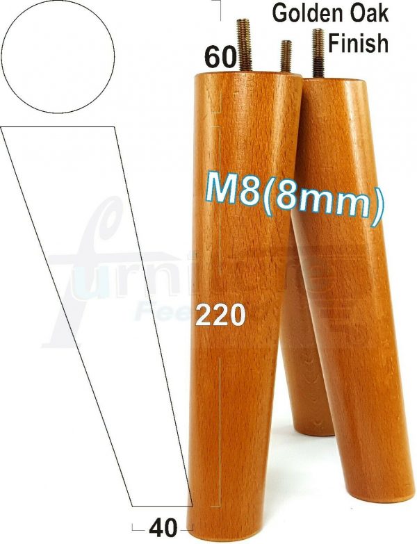 4x SOLID WOOD ANGLED SETTEE LEGS 220mm High FURNITURE REPLACEMENT FEET M8(8mm) - Image 21