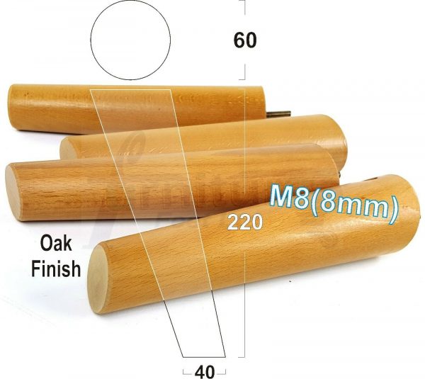 4x SOLID WOOD ANGLED SETTEE LEGS 220mm High FURNITURE REPLACEMENT FEET M8(8mm) - Image 28