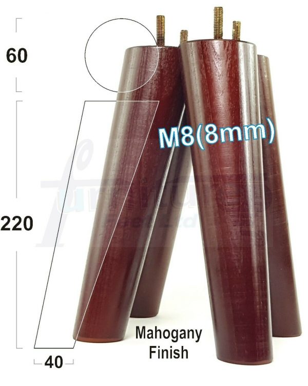 4x SOLID WOOD ANGLED SETTEE LEGS 220mm High FURNITURE REPLACEMENT FEET M8(8mm) - Image 24