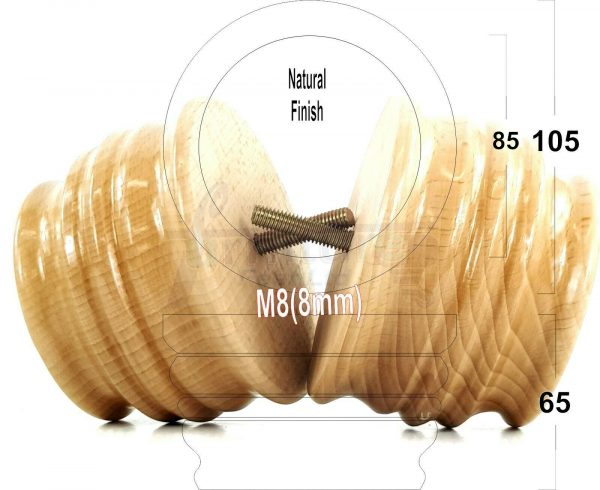 4x SOLID WOOD FURNITURE LEGS M8(8mm) CHAIR, SOFA REPLACEMENT BUN FEET 65mm HIGH - Image 27