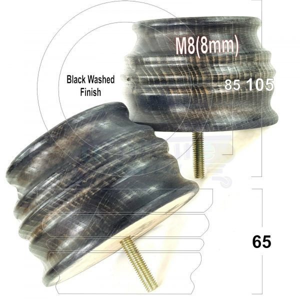 4x SOLID WOOD FURNITURE LEGS M8(8mm) CHAIR, SOFA REPLACEMENT BUN FEET 65mm HIGH - Image 16