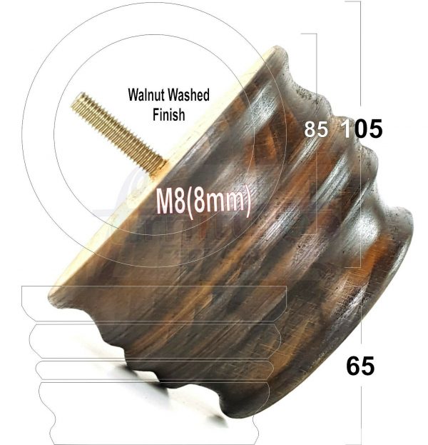 4x SOLID WOOD FURNITURE LEGS M8(8mm) CHAIR, SOFA REPLACEMENT BUN FEET 65mm HIGH - Image 19