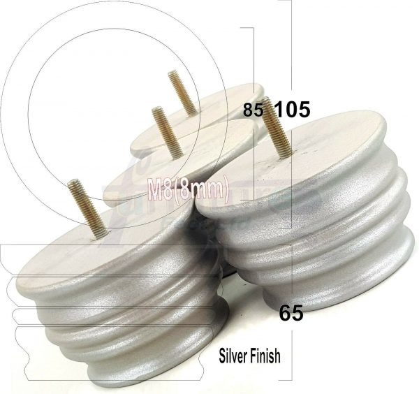 4x SOLID WOOD FURNITURE LEGS M8(8mm) CHAIR, SOFA REPLACEMENT BUN FEET 65mm HIGH - Image 32