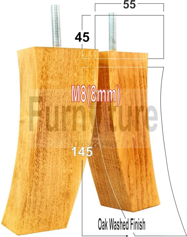 4x Solid Wood Curved Furniture Sofa, Couch Legs M8 Chair, Settee Feet 145mm High - Image 25
