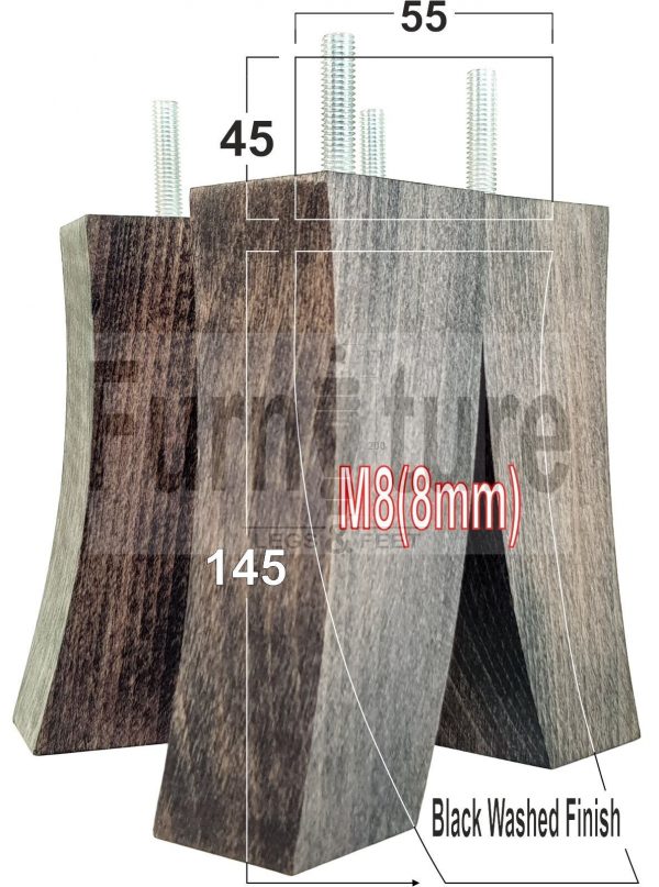 4x Solid Wood Curved Furniture Sofa, Couch Legs M8 Chair, Settee Feet 145mm High - Image 16