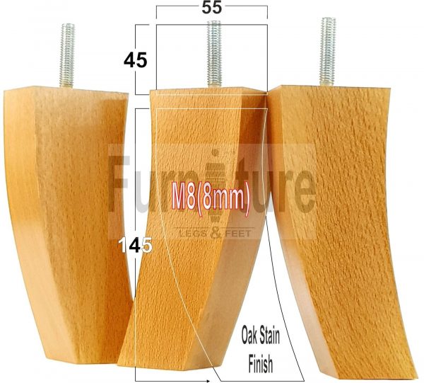 4x Solid Wood Curved Furniture Sofa, Couch Legs M8 Chair, Settee Feet 145mm High - Image 35
