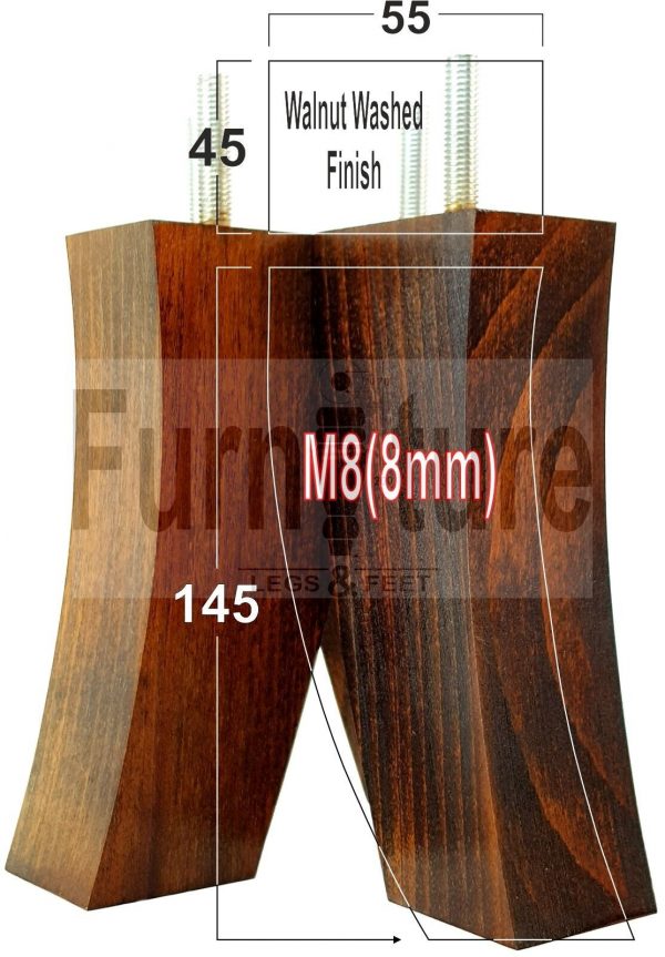 4x Solid Wood Curved Furniture Sofa, Couch Legs M8 Chair, Settee Feet 145mm High - Image 19