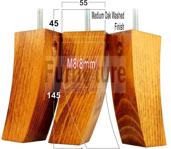 4x Solid Wood Curved Furniture Sofa, Couch Legs M8 Chair, Settee Feet 145mm High - Image 22