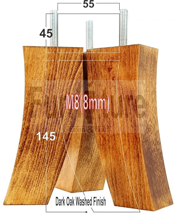 4x Solid Wood Curved Furniture Sofa, Couch Legs M8 Chair, Settee Feet 145mm High - Image 18
